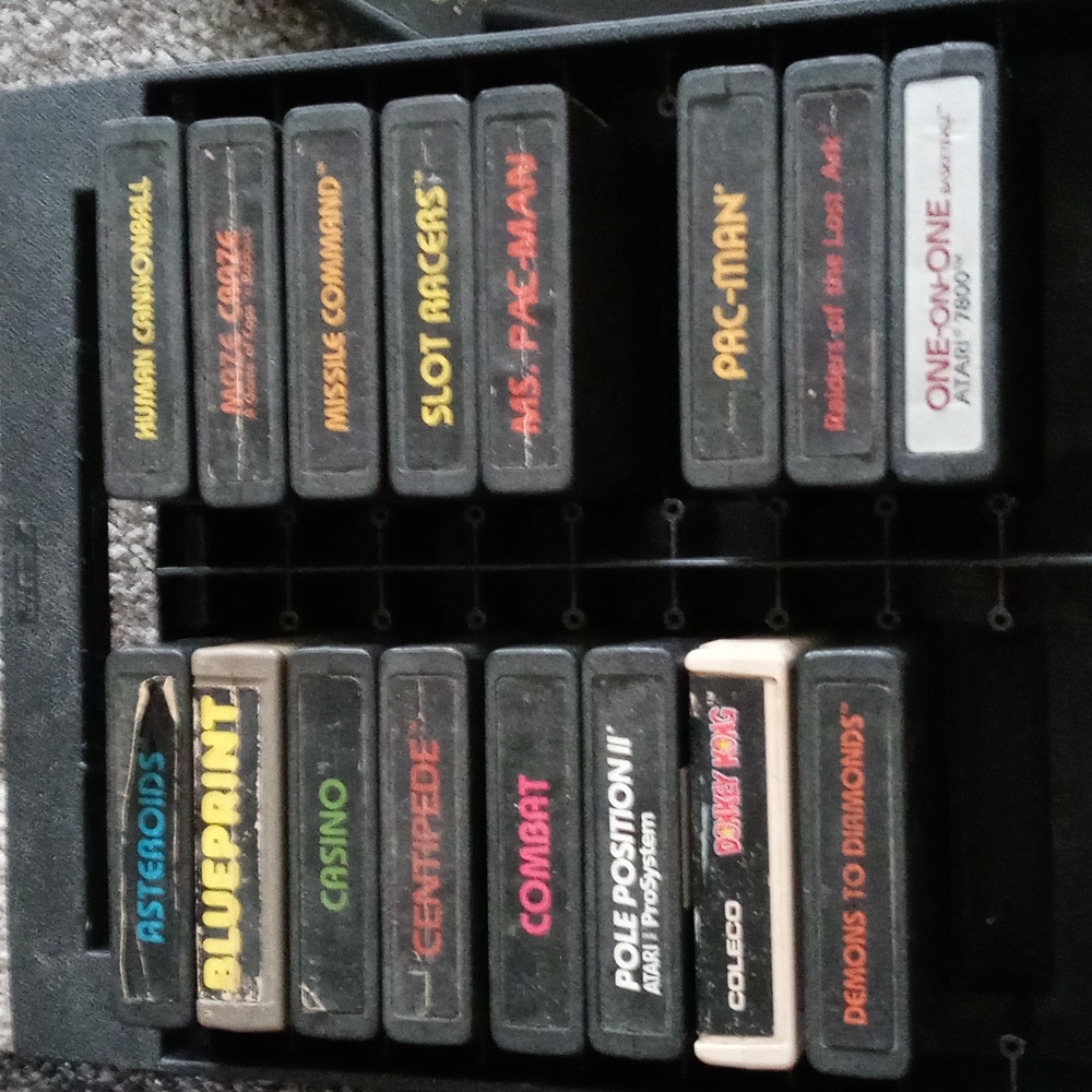 Vintage Atari Video Games And Case